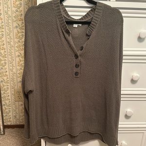 Knit quarter button sweater